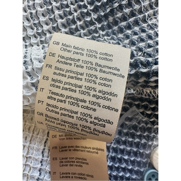 Scotch & Soda Lucky Charm Stripe Woven Waffle Button-Up Shirt Size L 100% Cotton - Picture 13 of 16